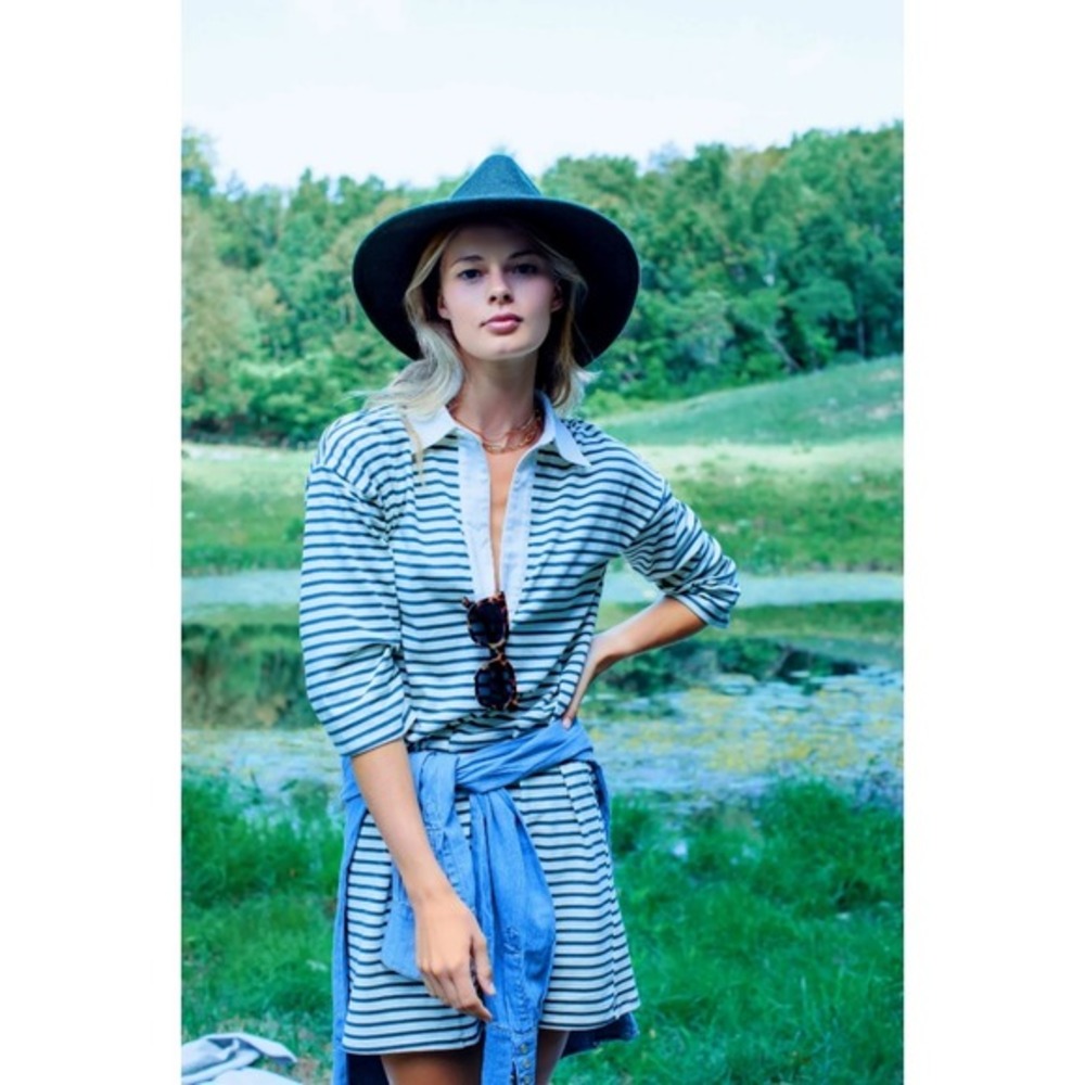 Tuckernuck dress size XXL Ashton Knit Polo Navy Stripe Preppy Academia Old Money